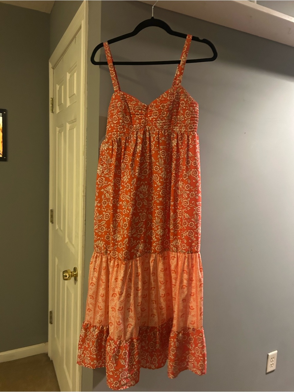 Orange Floral Tiered Sundress